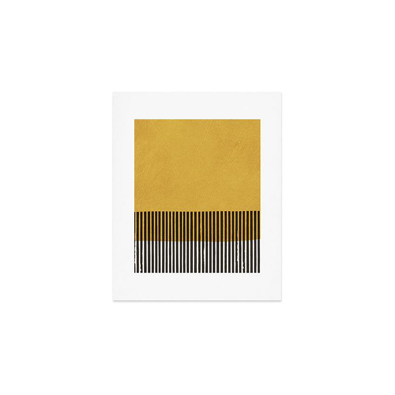 Mustard and Black Minimalist Original Art Art Print Gallery Image 1