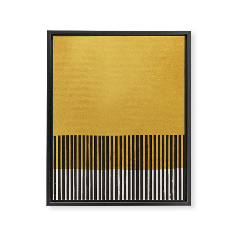 Mustard and Black Minimalist Original Art Framed Canvas Print Gallery Image 8