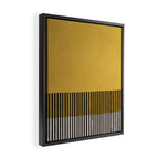 Mustard and Black Minimalist Original Art Framed Canvas Print Gallery Image 2