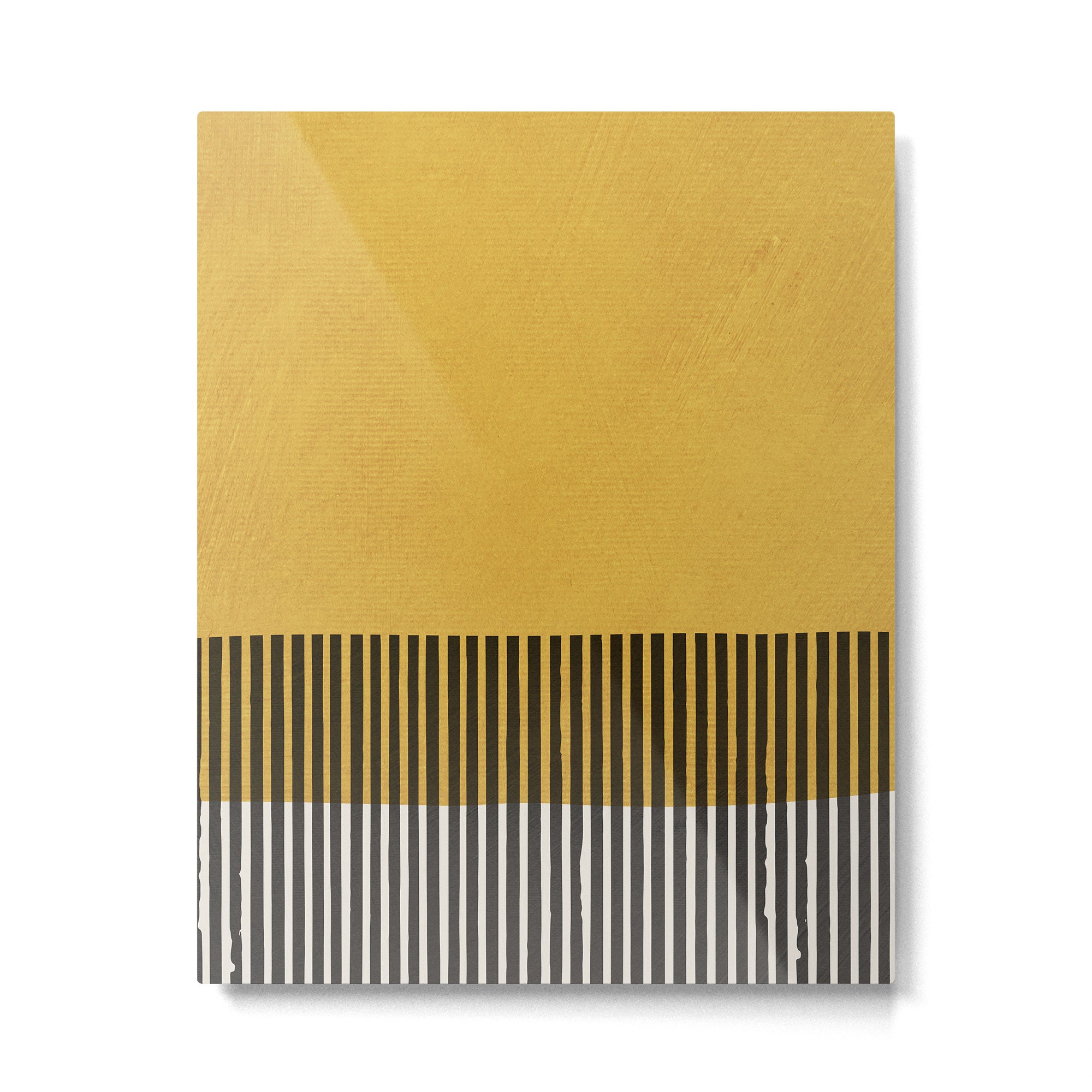 Mustard and Black Minimalist Original Art Metal Print Gallery Image 6