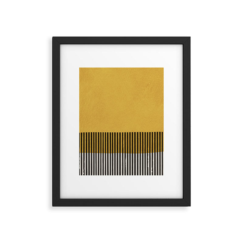 Mustard and Black Minimalist Original Art Framed Art Print Gallery Image 6