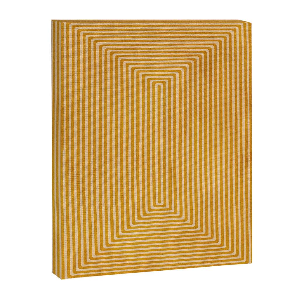 Mustard Geometric Lines Drawing Modern Artwork Canvas Print Gallery Image 6