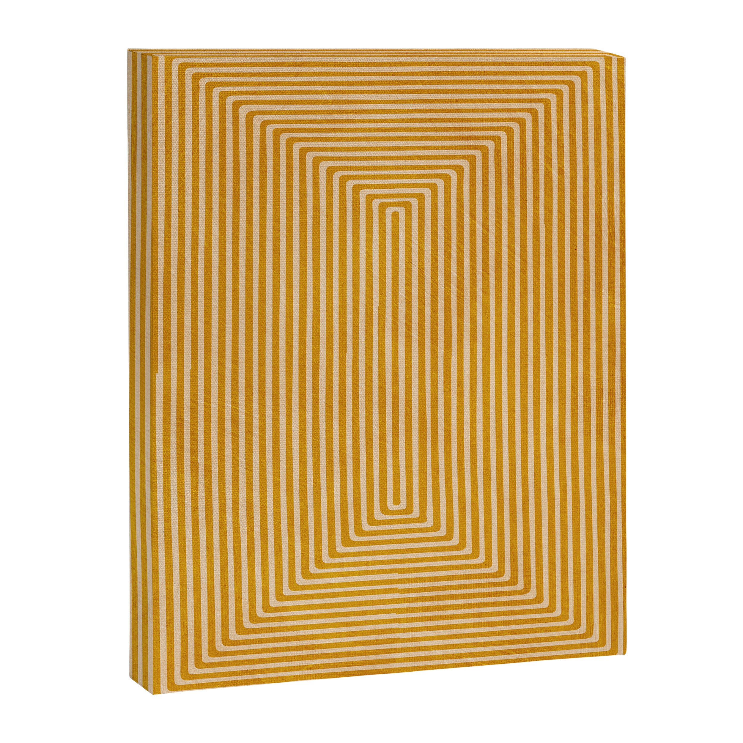 Mustard Geometric Lines Drawing Modern Artwork Canvas Print Gallery Image 6