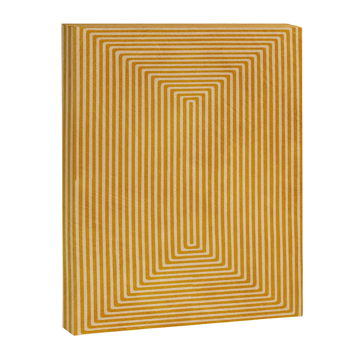 Mustard Geometric Lines Drawing Modern Artwork Canvas Print Gallery Image 1