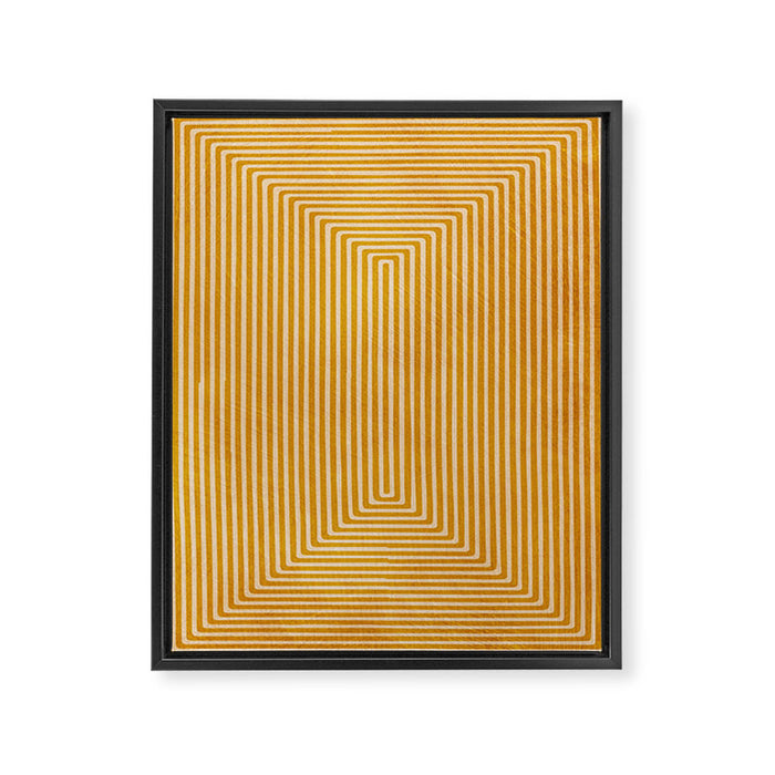 Mustard Geometric Lines Drawing Modern Artwork Framed Canvas Print Gallery Image 1