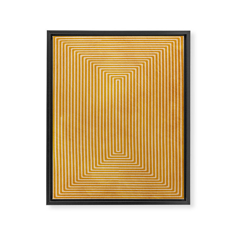 Mustard Geometric Lines Drawing Modern Artwork Framed Canvas Print Gallery Image 6