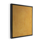 Mustard Geometric Lines Drawing Modern Artwork Framed Canvas Print Gallery Image 2