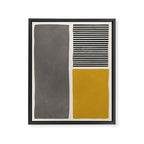Mustard Gray and Black Lines Framed Canvas Print Gallery Image 6