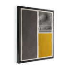 Mustard Gray and Black Lines Framed Canvas Print Gallery Image 2