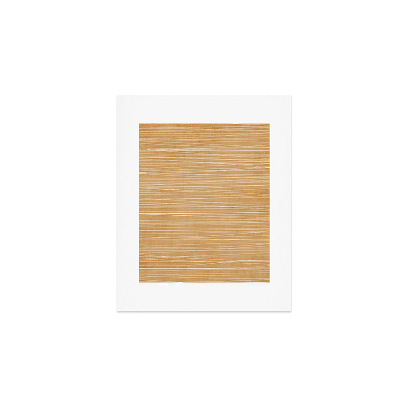 Mustard White Lines Minimalist Artwork Art Print Gallery Image 1