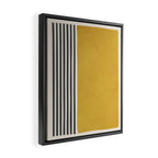 Mustard Yellow Black Lines Abstract Art Framed Canvas Print Gallery Image 2