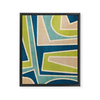 Navy Beige Apple Green White Artwork Framed Canvas Print Gallery Image 6