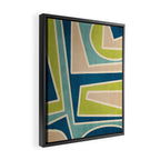 Navy Beige Apple Green White Artwork Framed Canvas Print Gallery Image 2