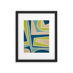 Navy Beige Apple Green White Artwork Framed Art Print Gallery Image 5