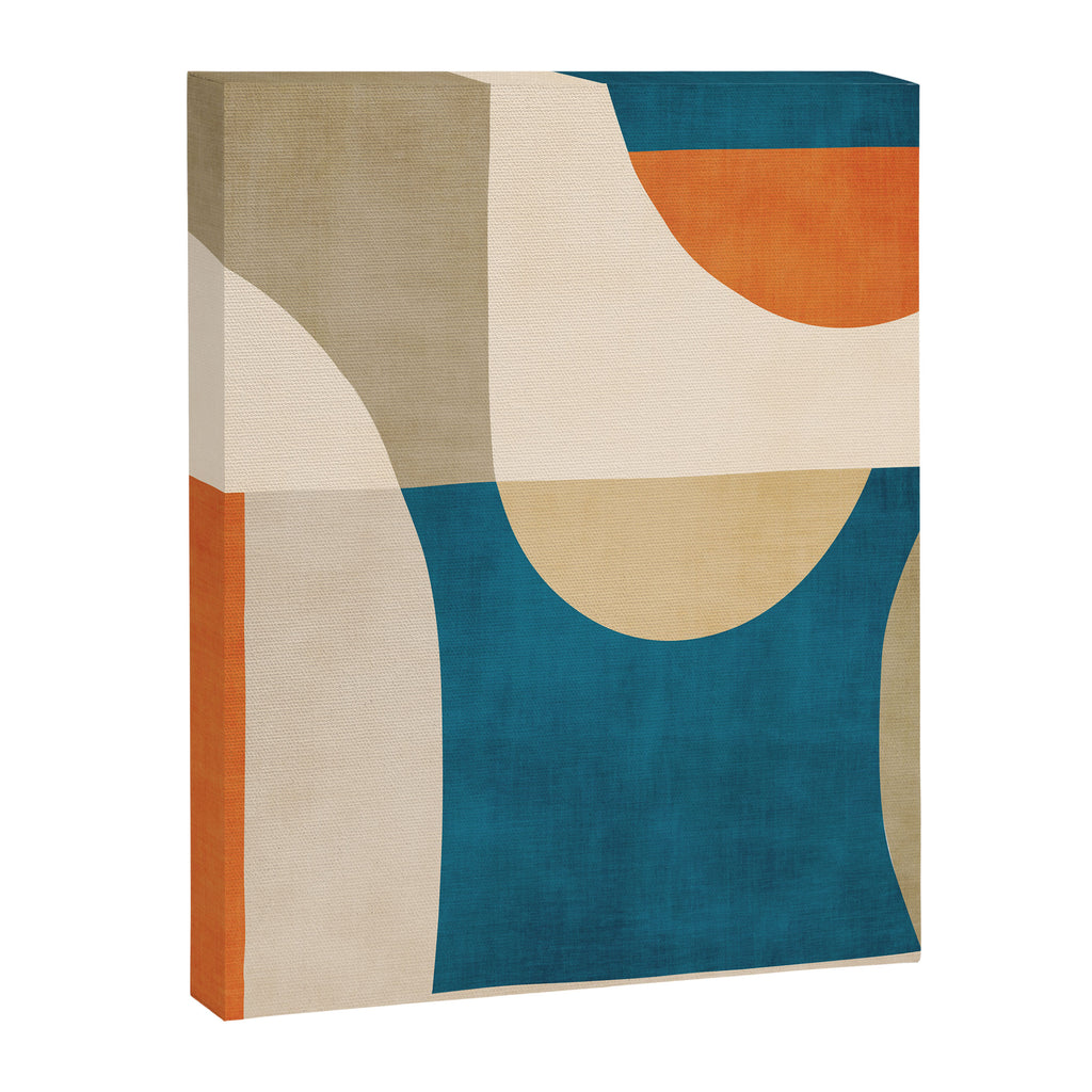 Navy Orange Beige Modern Design Art Work Canvas Print Gallery Image 6