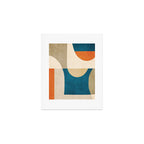 Navy Orange Beige Modern Design Art Work Art Print Gallery Image 1