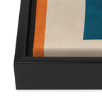Navy Orange Beige Modern Design Art Work Framed Canvas Print Gallery Image 3