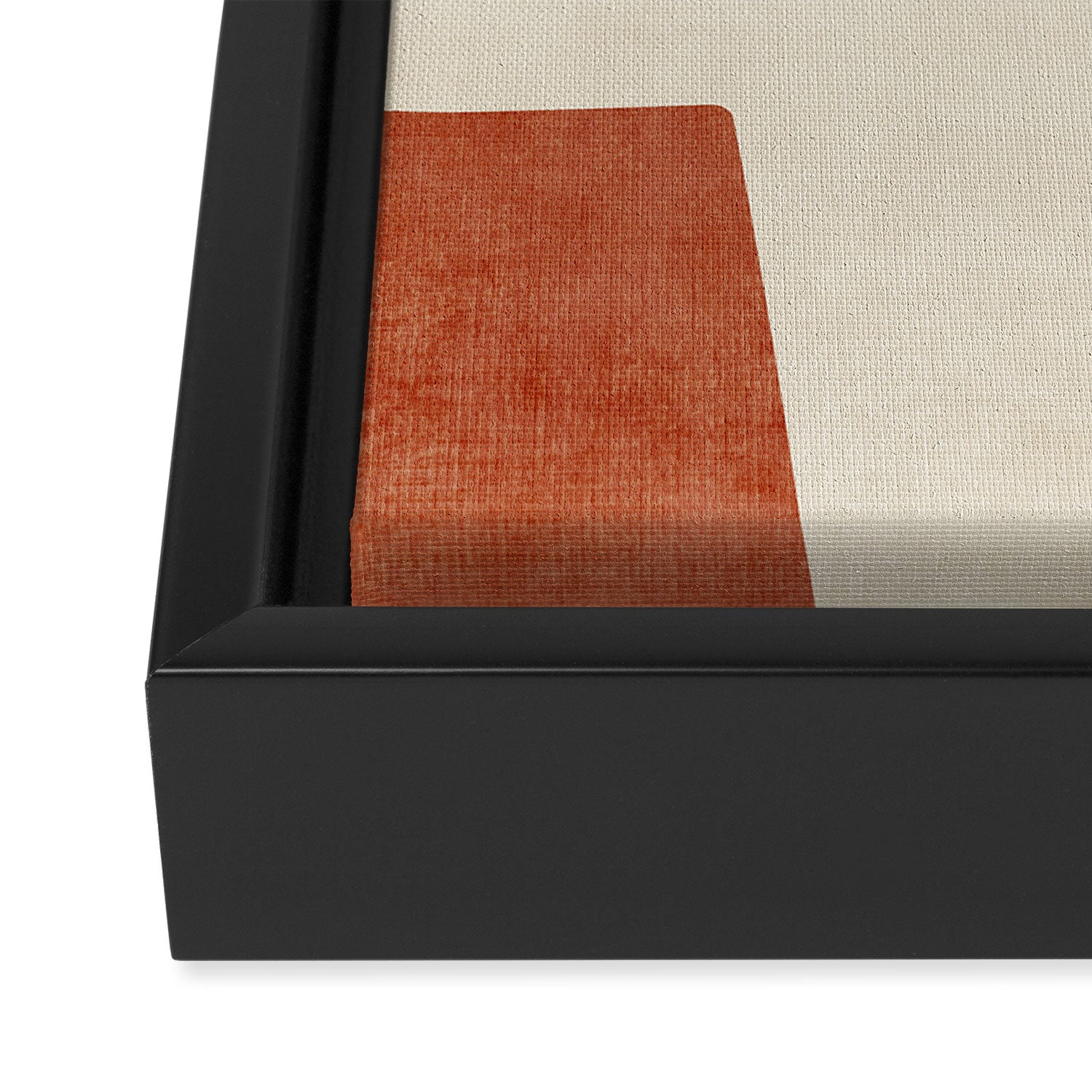 Navy Rust Brown Green Modern Artwork Framed Canvas Print Gallery Image 3