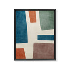 Navy Rust Brown Green Modern Artwork Framed Canvas Print Gallery Image 6