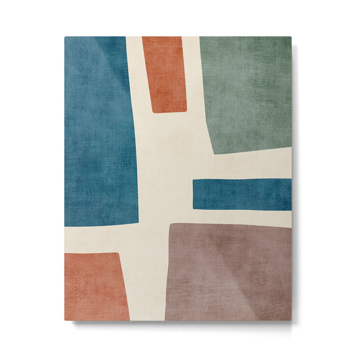 Navy Rust Brown Green Modern Artwork Metal Print Gallery Image 1