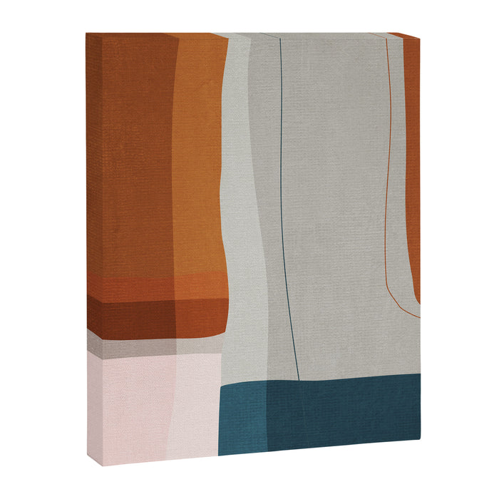 Navy Rust Gray Modern Abstract Canvas Print Gallery Image 1