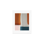 Navy Rust Gray Modern Abstract Art Print Gallery Image 1