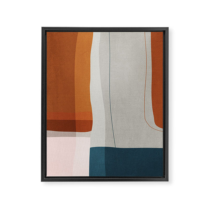 Navy Rust Gray Modern Abstract Framed Canvas Print Gallery Image 1