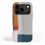 Navy Rust Gray Modern Abstract iPhone Case Gallery Image 1