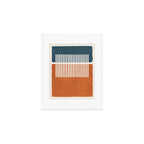 Navy Terra White Lines Color Block Artwork Art Print Gallery Image 1