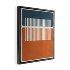 Navy Terra White Lines Color Block Artwork Framed Canvas Print Gallery Image 2