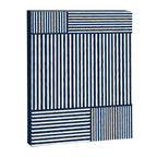 Navy White Lines Minimal Abstract Design Canvas Print Gallery Image 6