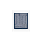 Navy White Lines Minimal Abstract Design Art Print Gallery Image 1
