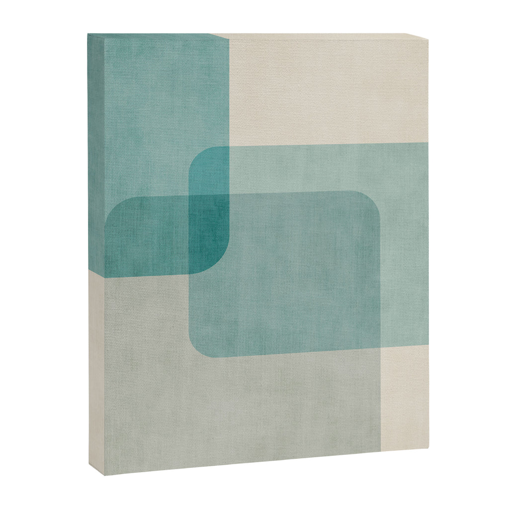 Neutral Blue Tones Geometric Minimalist Artwork Canvas Print Gallery Image 6
