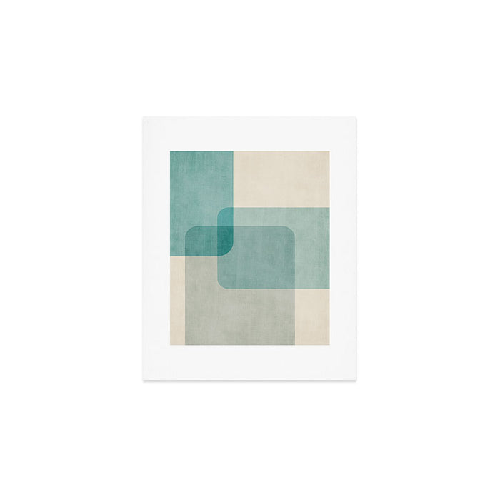 Neutral Blue Tones Geometric Minimalist Artwork Art Print Gallery Image 1