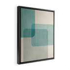 Neutral Blue Tones Geometric Minimalist Artwork Framed Canvas Print Gallery Image 2