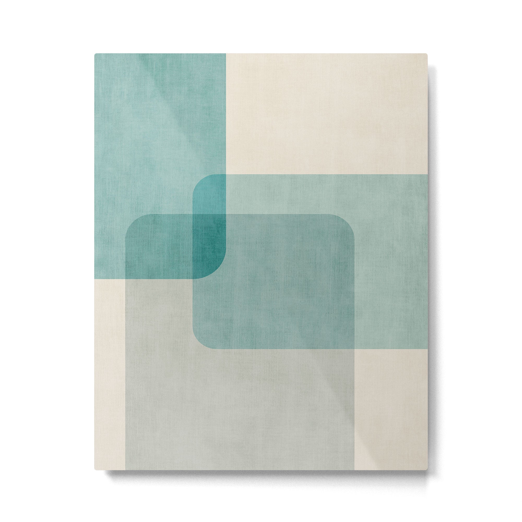 Neutral Blue Tones Geometric Minimalist Artwork Metal Print Gallery Image 4