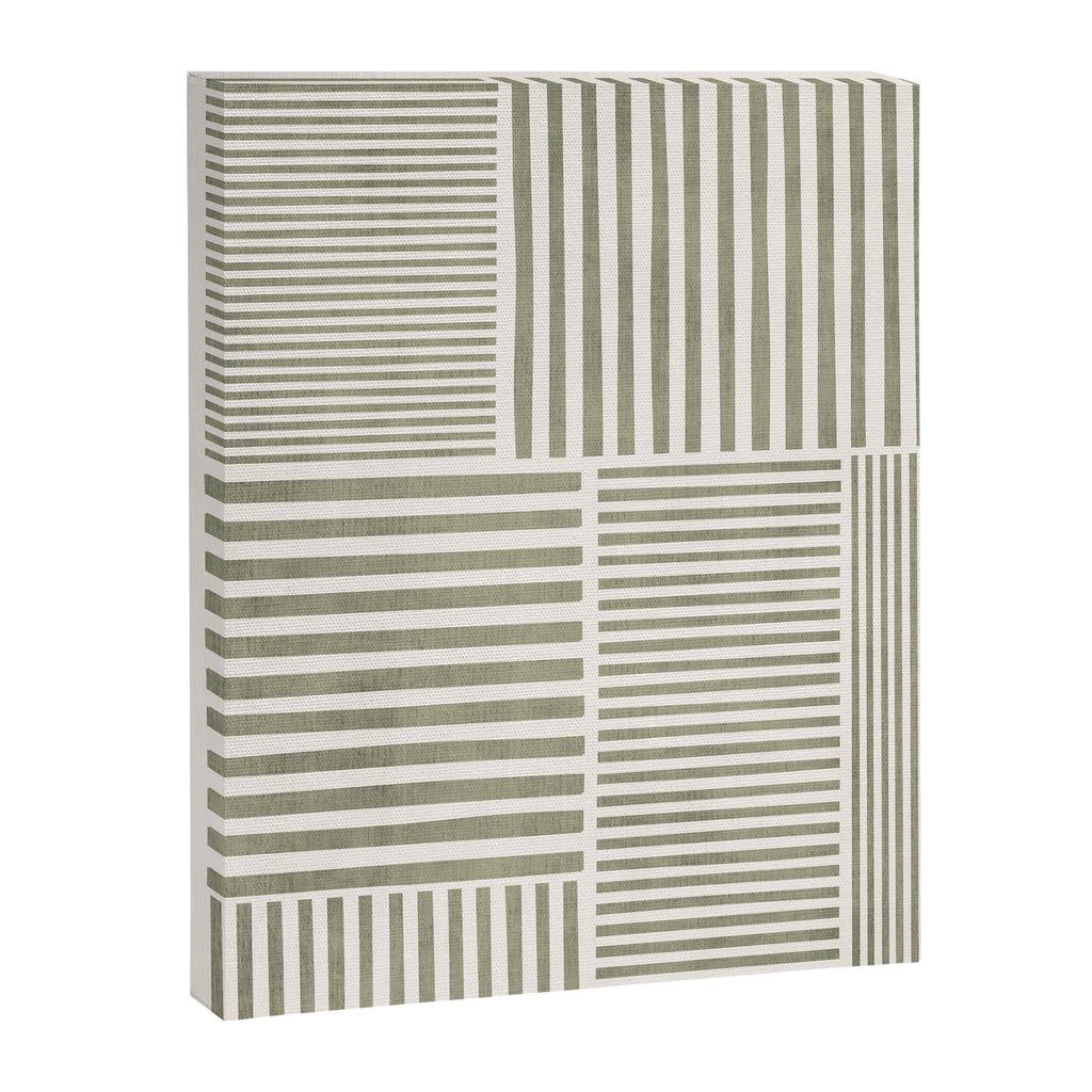 Neutral Green Lines Minimalist Artwork Canvas Print Gallery Image 6