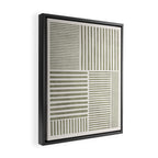Neutral Green Lines Minimalist Artwork Framed Canvas Print Gallery Image 2