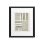Neutral Green Lines Minimalist Artwork Framed Art Print Gallery Image 5