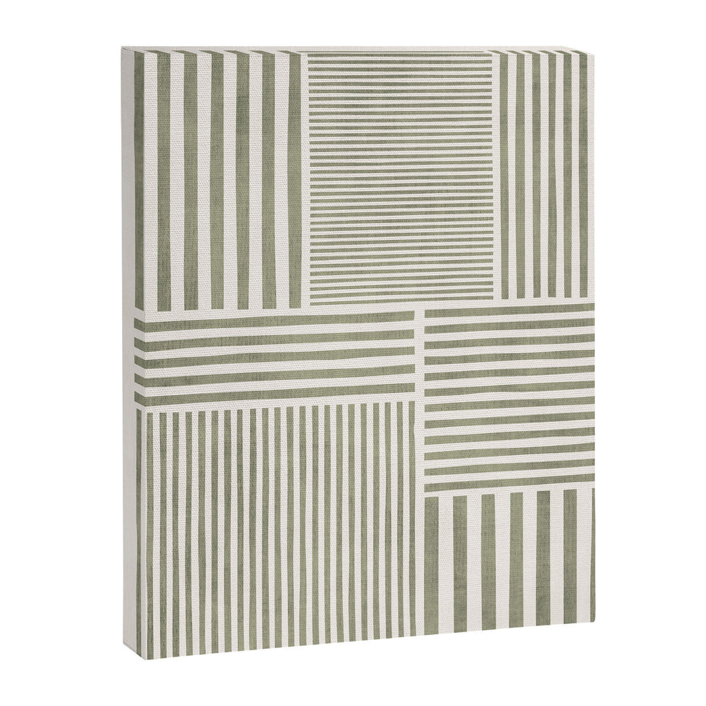 Neutral Green Lines Modern Minimalism Canvas Print Gallery Image 6