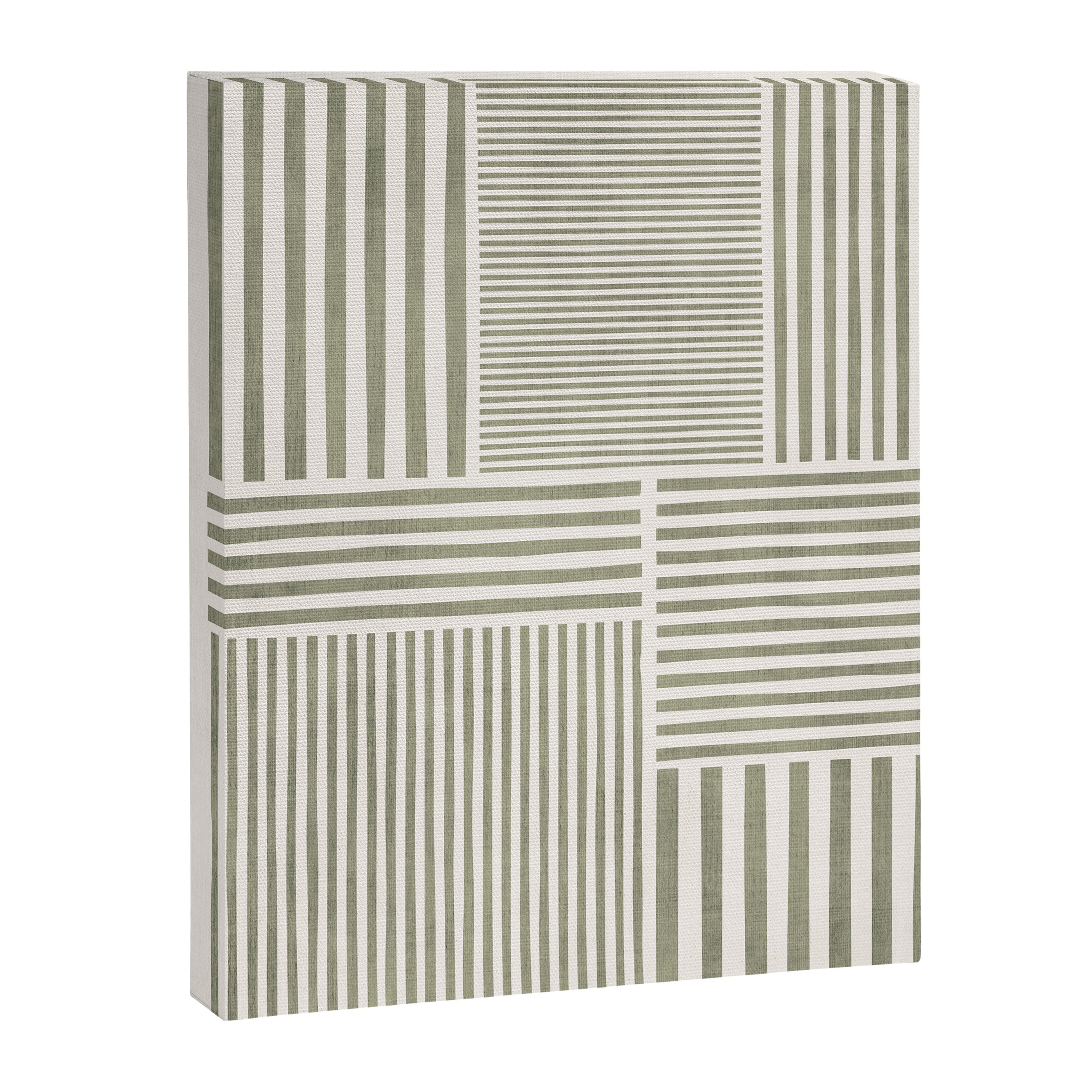 Neutral Green Lines Modern Minimalism Canvas Print Gallery Image 6