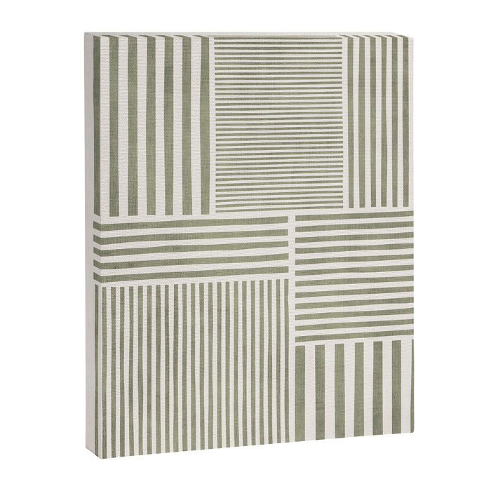 Neutral Green Lines Modern Minimalism Canvas Print Gallery Image 1