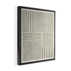 Neutral Green Lines Modern Minimalism Framed Canvas Print Gallery Image 2