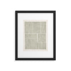 Neutral Green Lines Modern Minimalism Framed Art Print Gallery Image 5