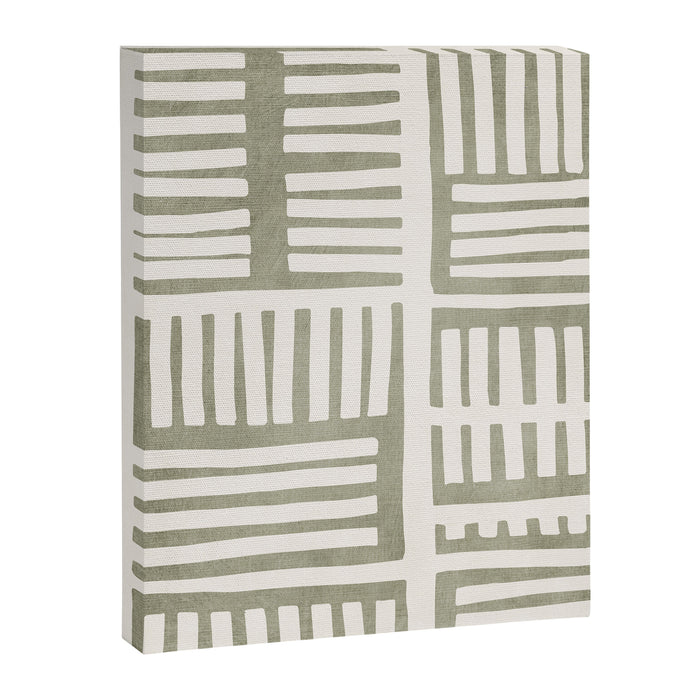 Neutral Green Modern Abstract Unique Art Canvas Print Gallery Image 1