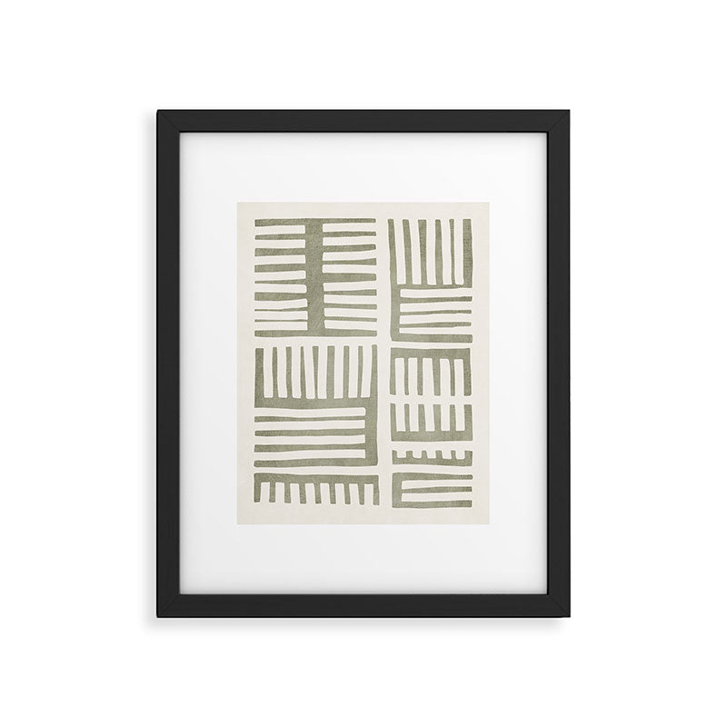 Neutral Green Modern Abstract Unique Art Framed Art Print Gallery Image 5