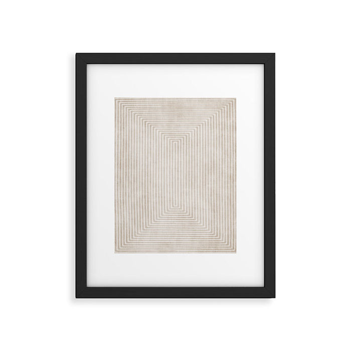 Neutral Light Beige Lines Modern Minimalism Art Framed Art Print Gallery Image 1