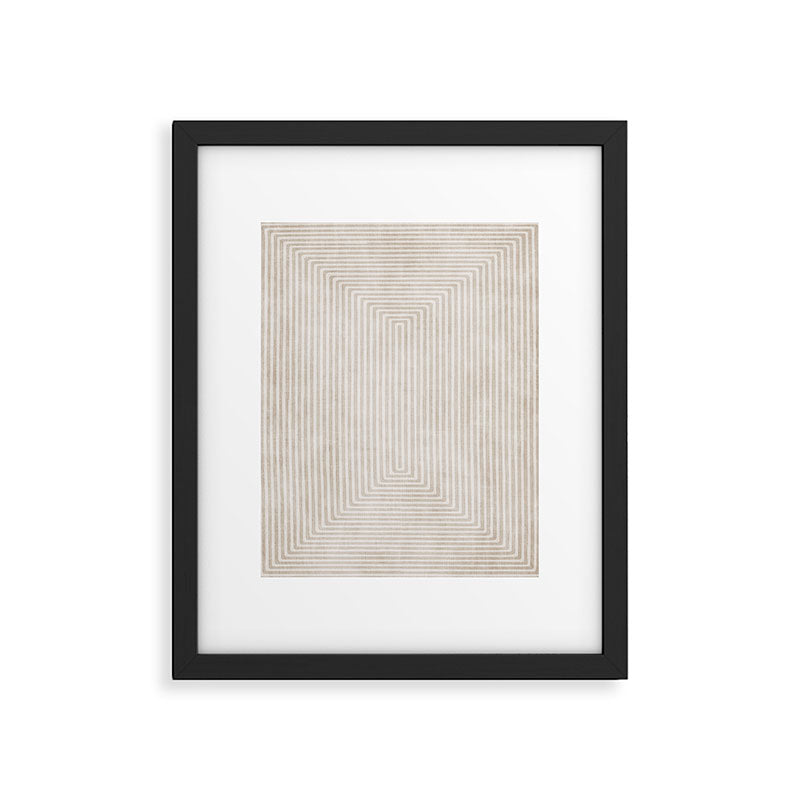 Neutral Light Beige Lines Modern Minimalism Art Framed Art Print Gallery Image 5