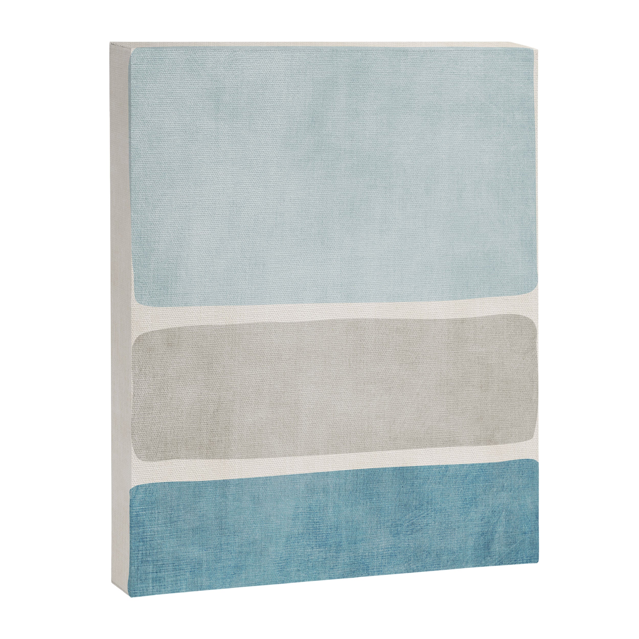 Neutral Light Blue Beige Teal Minimalist Artwork Canvas Print Gallery Image 6
