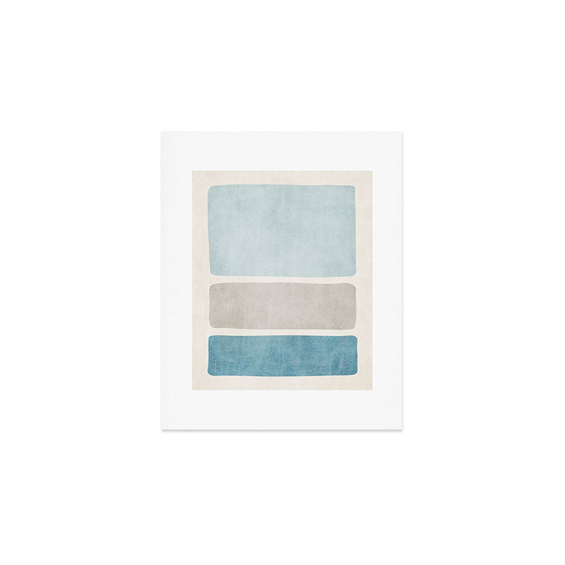 Neutral Light Blue Beige Teal Minimalist Artwork Art Print Gallery Image 1